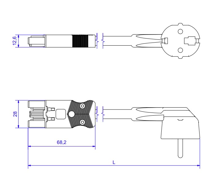 Adels AC166 Netsnoer 2m met randaarde stekker